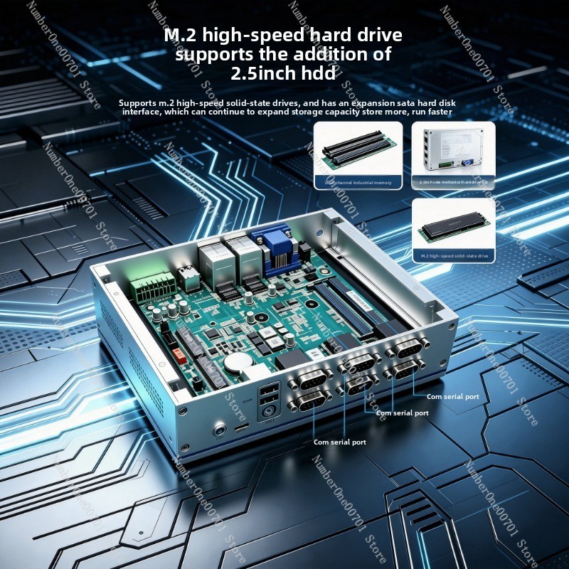 Fanless Industrial Pc Rs485 Core I7 - كمبيوتر صناعي مدمج صغير بدون مروحة،