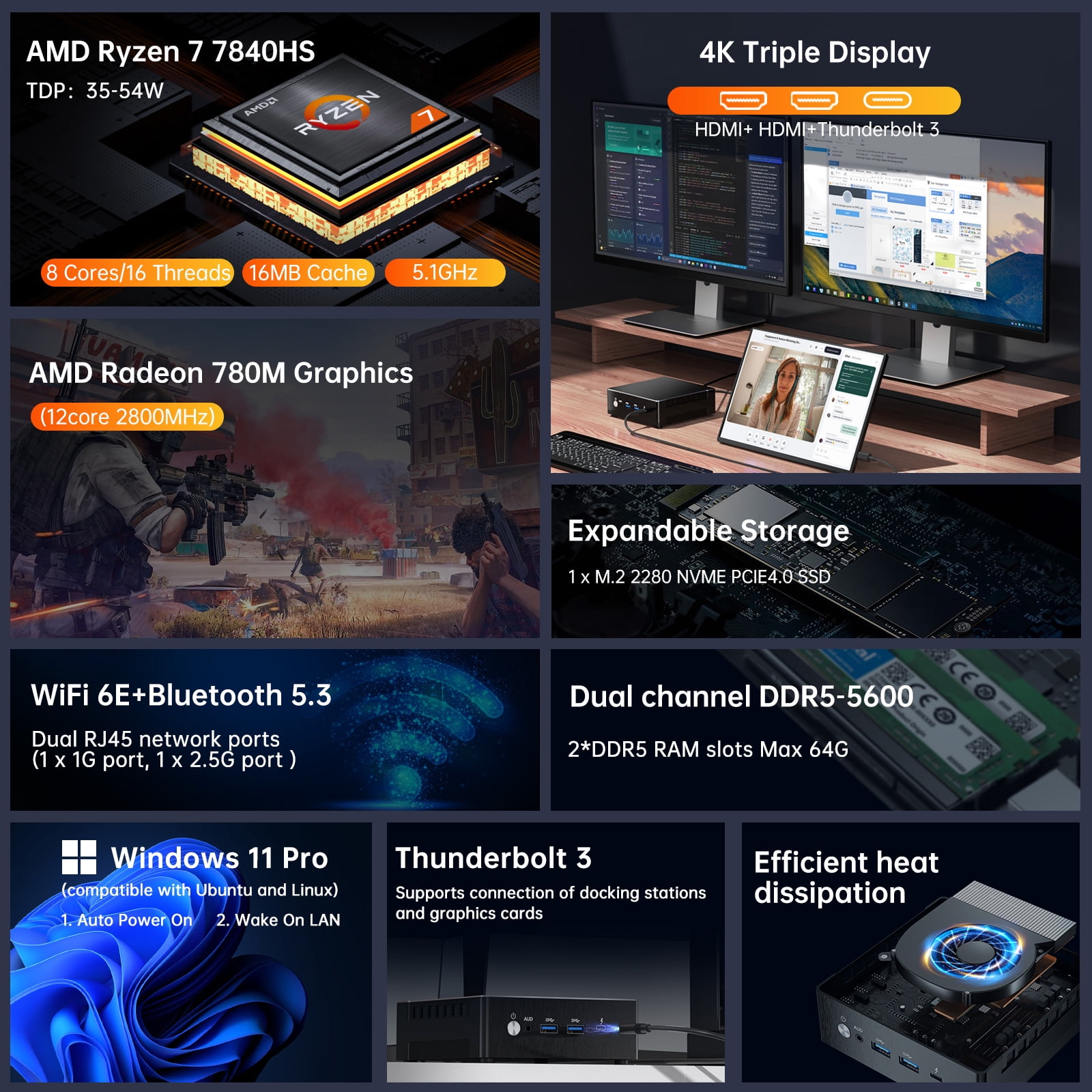 كمبيوتر مصغر للألعاب MSECORE M - مراجعة Amd Ryzen 7 7840Hs Mini Pc وسعره