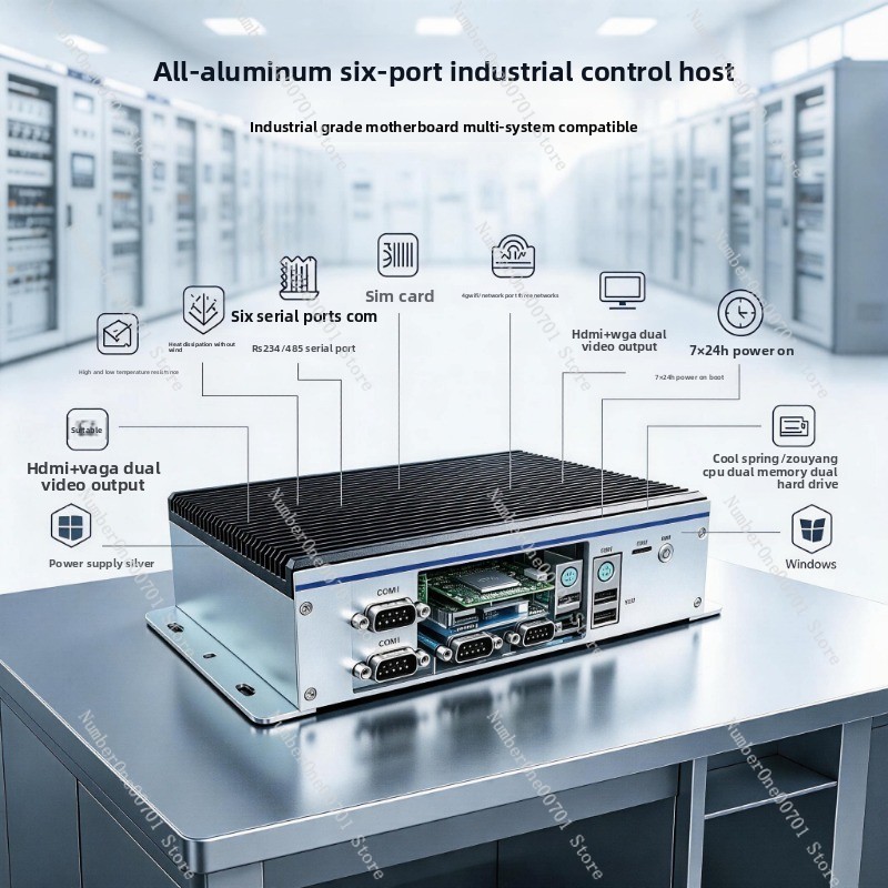 كمبيوتر صناعي مدمج صغير بدون م - مراجعة Fanless Industrial Pc Rs485 Core I7 وسعره